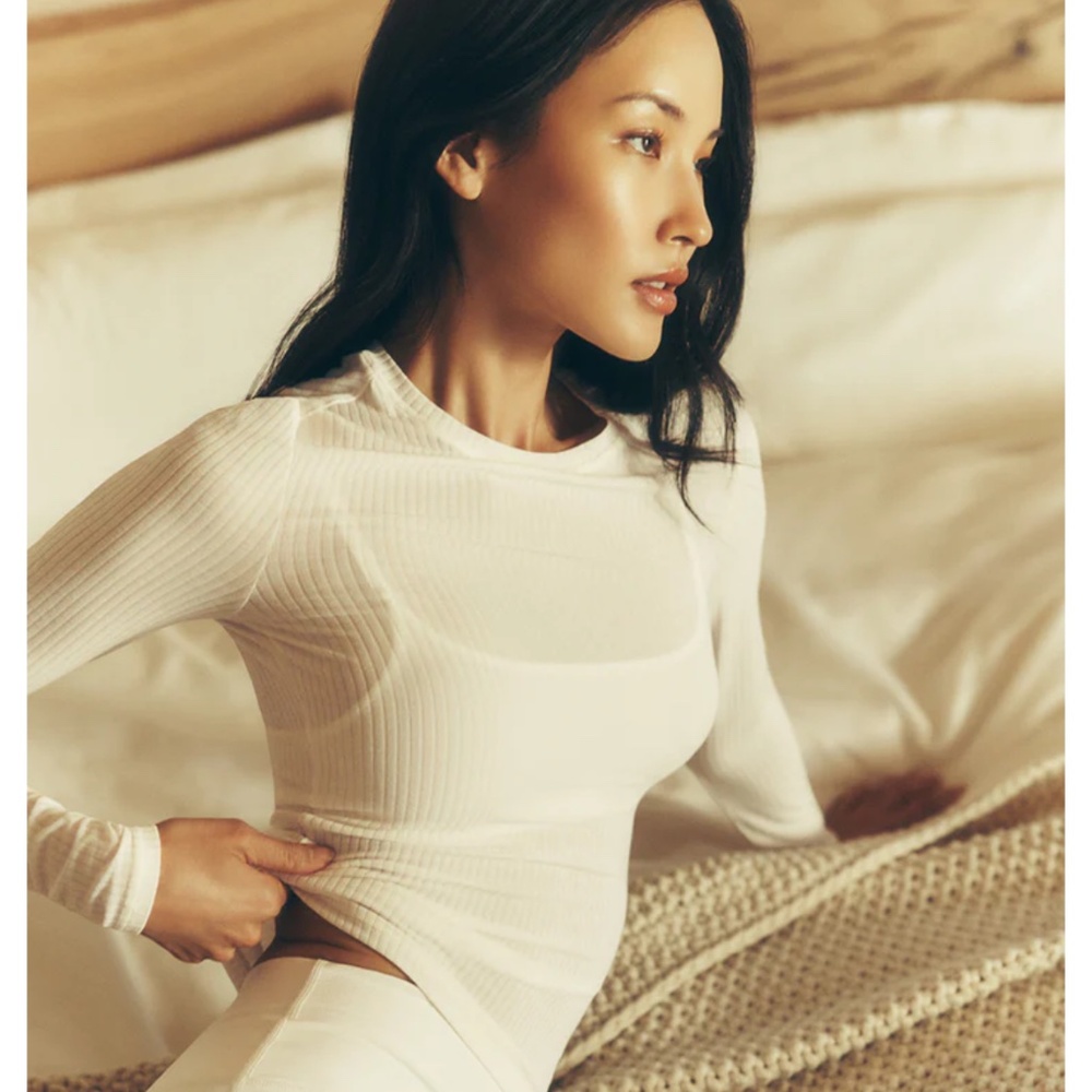 Alo Ribbed Seacoast long sleeve Size Small Color Ivory